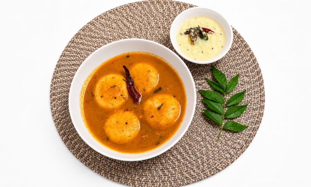 Idli Sambhar with Coconut Chutney